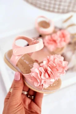 Online Boto Dziecięce Sandałki Na Rzep Świecące Różowe Milena