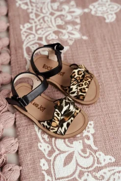 Best Boto Dziecięce Sandałki Na Rzepy Dla Dziewczynki Panterka Mimi