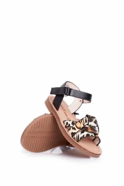 Best Boto Dziecięce Sandałki Na Rzepy Dla Dziewczynki Panterka Mimi