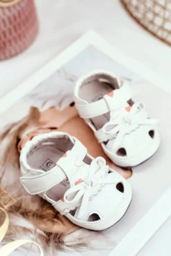 Sale Dziecięce Sandałki Na Rzepy Dla Dziewczynki Białe Maentra Dzieci Dziewczęce