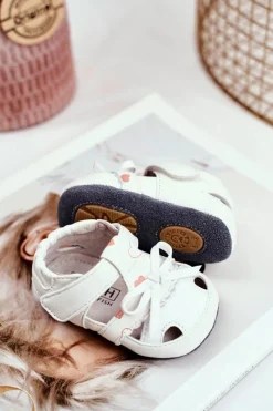 Sale Dziecięce Sandałki Na Rzepy Dla Dziewczynki Białe Maentra Dzieci Dziewczęce