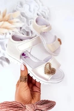 Dziewczęce>Evento Dziecięce Sandałki Na Rzepy Złote Sweetheart