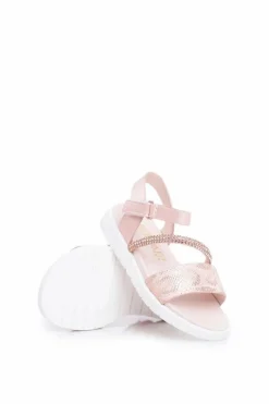 Clearance Dziecięce Sandałki Na Rzepy Dla Dziewczynki Różowe Lilo Dzieci Dziewczęce