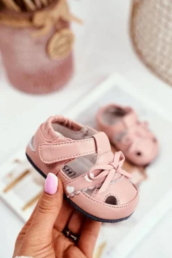 Dziewczęce>Boto Dziecięce Sandałki Na Rzepy Dla Dziewczynki Różowe Maentra