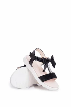 Clearance Boto Dziecięce Sandałki Na Rzepy Dla Dziewczynki Czarne Bella