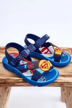 Chłopięce></noscript>Boto Dziecięce Sandałki Superman Grendene Kids JJ385050 e Niebieski