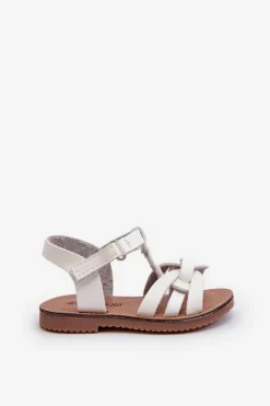 Online Dziecięce Sandałki Zapinane Na Rzep Białe Marimona Dzieci Dziewczęce
