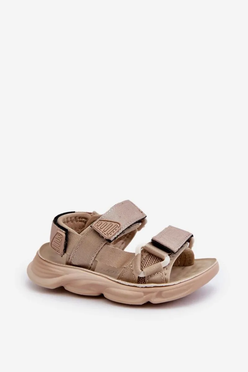 Chłopięce|Dziewczęce>Boto Dziecięce Sandałki Zapinane Na Rzepy Beżowe Orretta Beżowy