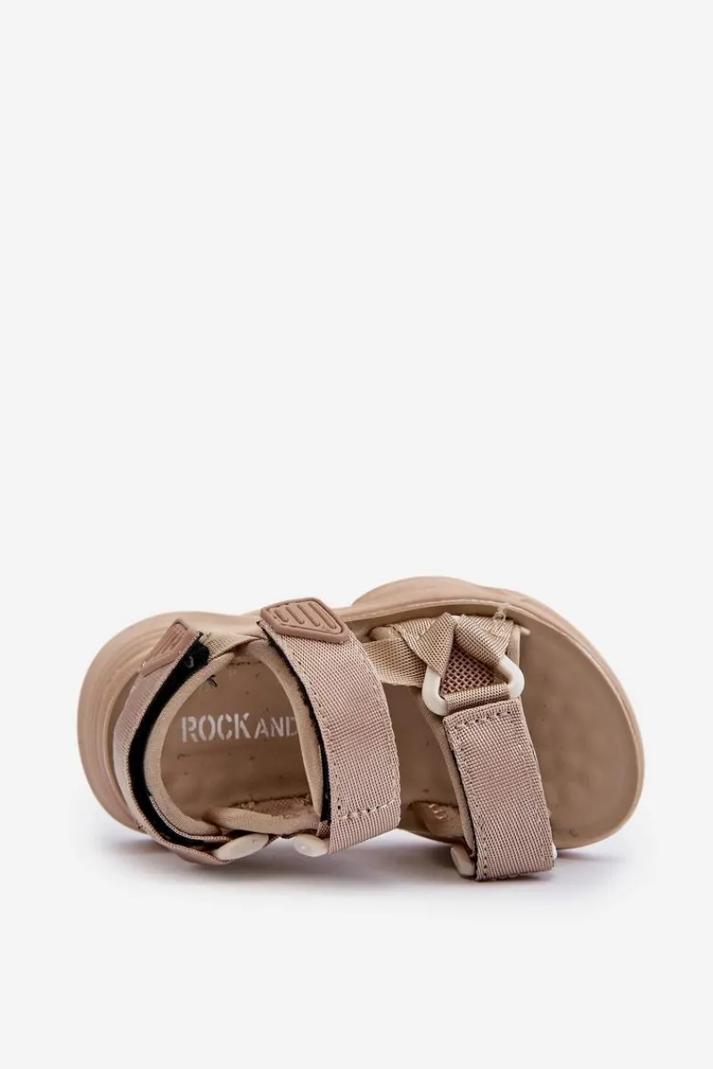 Chłopięce|Dziewczęce>Boto Dziecięce Sandałki Zapinane Na Rzepy Beżowe Orretta Beżowy