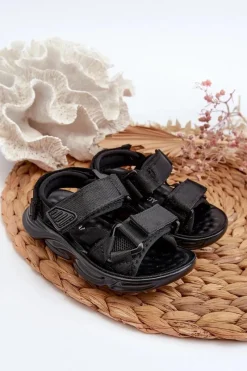 Best Dziecięce Sandałki Zapinane Na Rzepy Czarne Orretta Dzieci Chłopięce|Dziewczęce