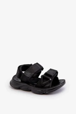 Best Dziecięce Sandałki Zapinane Na Rzepy Czarne Orretta Dzieci Chłopięce|Dziewczęce