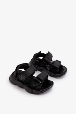 Best Dziecięce Sandałki Zapinane Na Rzepy Czarne Orretta Dzieci Chłopięce|Dziewczęce