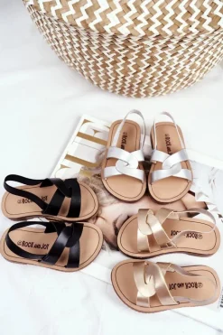 Dziecięce Sandałki Ze Ściągaczem Złote Bambino Dzieci Dziewczęce