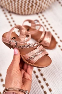 Discount Dziecięce Sandały Champagne Kremo Dzieci Dziewczęce