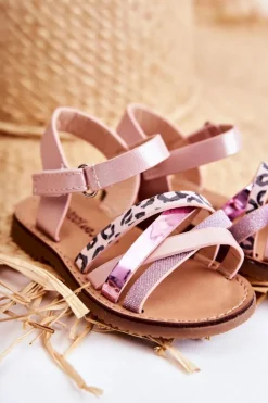 Discount Dziecięce Sandały Na Lato Różowe Nelson Dzieci Dziewczęce
