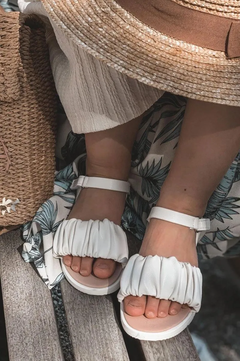 Dziewczęce>Boto Dziecięce Sandały Na Rzep Białe Aimy