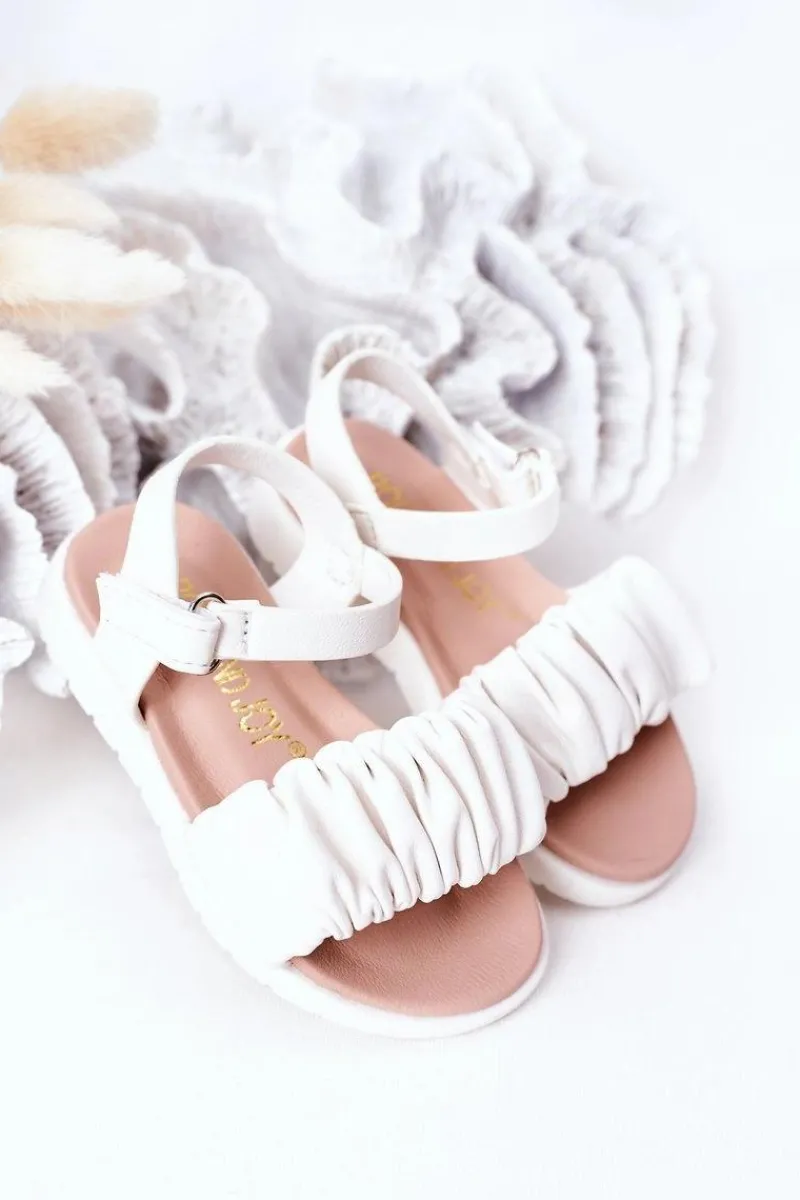 Dziewczęce>Boto Dziecięce Sandały Na Rzep Białe Aimy