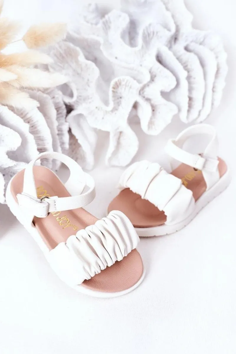 Dziewczęce>Boto Dziecięce Sandały Na Rzep Białe Aimy