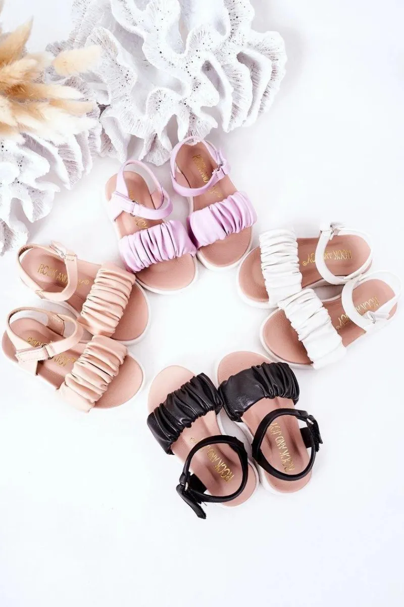 Hot Boto Dziecięce Sandały Na Rzep Czarne Aimy