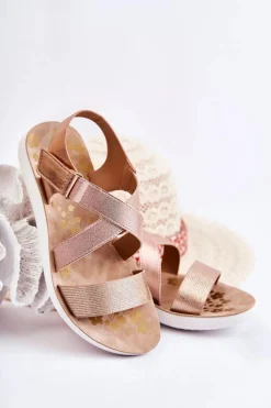 Best Dziecięce Sandały Na Rzep Różowe Złoto Alise Dzieci Dziewczęce