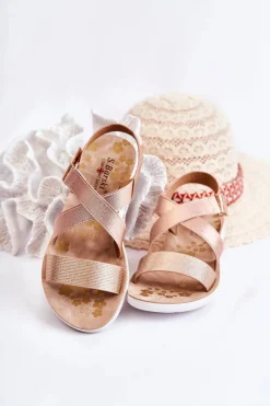 Best Dziecięce Sandały Na Rzep Różowe Złoto Alise Dzieci Dziewczęce