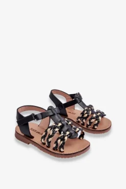 Online Boto Dziecięce Sandały Na Rzep Z Paseczkami Czarne Sammy Czarny