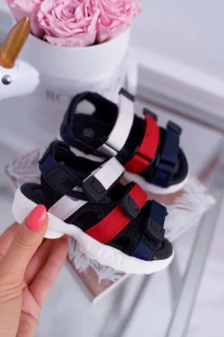 Sale Boto Dziecięce Sandały Na Rzepy Dla Dziewczynki Chłopca Czarne Fima