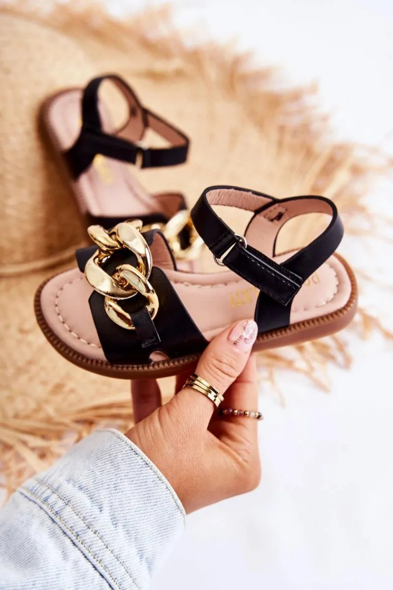 Best Boto Dziecięce Sandały Na Rzepy Czarne Layra