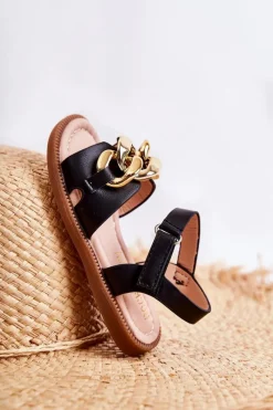 Best Boto Dziecięce Sandały Na Rzepy Czarne Layra