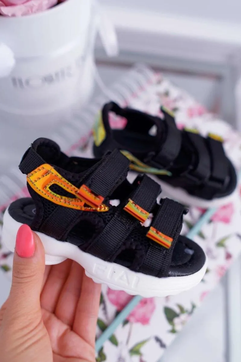 Best Dziecięce Sandały Na Rzepy Dla Dziewczynki Chłopca Czarne Kimmi Dzieci Chłopięce|Dziewczęce