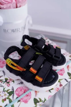 Best Dziecięce Sandały Na Rzepy Dla Dziewczynki Chłopca Czarne Kimmi Dzieci Chłopięce|Dziewczęce