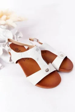 Best Damskie buty S.Barski Dziecięce Sandały S.Barski Comfort Srebrne