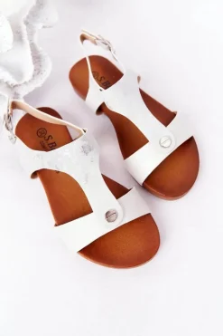 Best Damskie buty S.Barski Dziecięce Sandały S.Barski Comfort Srebrne