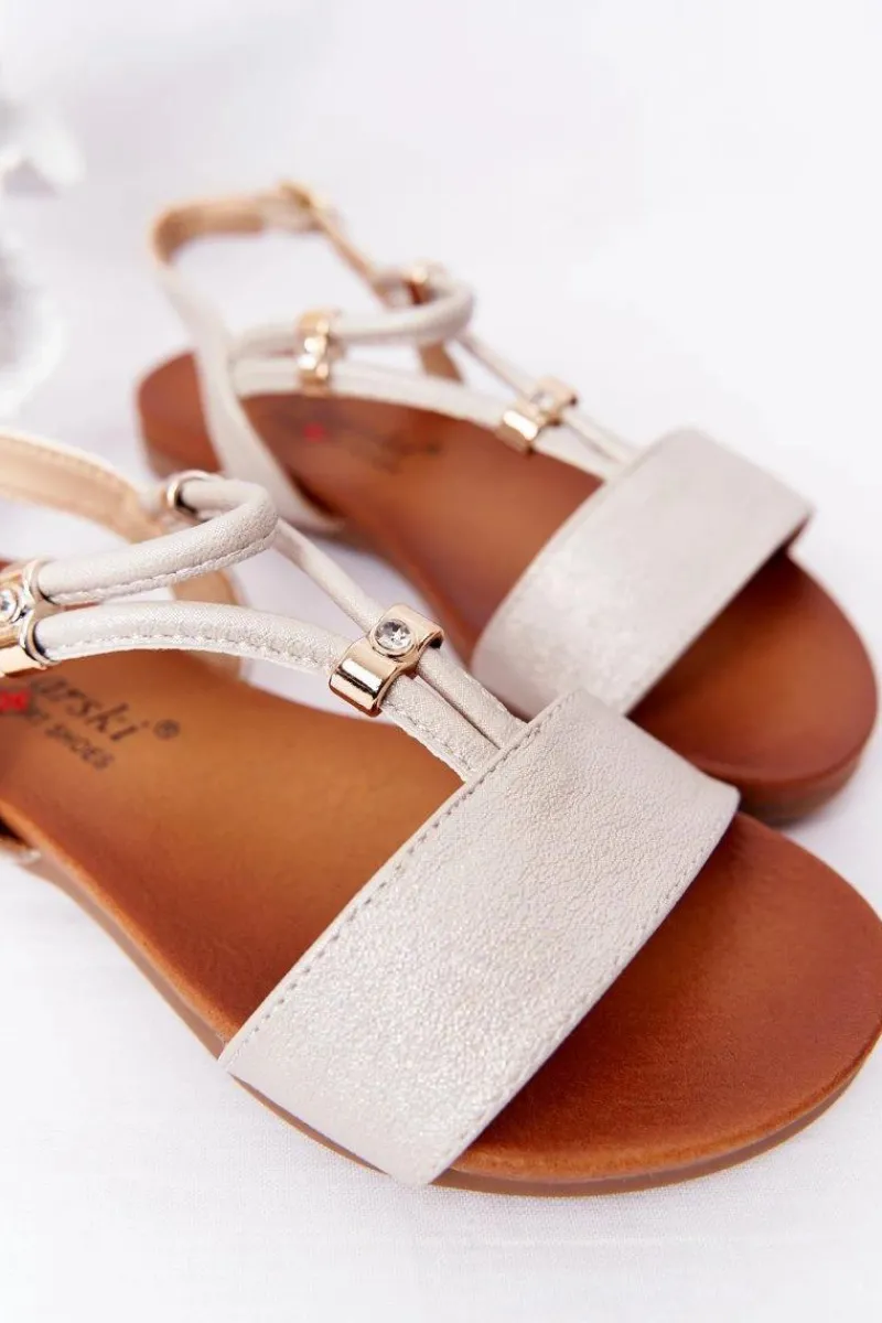 Sale Dziecięce Sandały S.Barski Comfort Beżowe Dzieci Dziewczęce