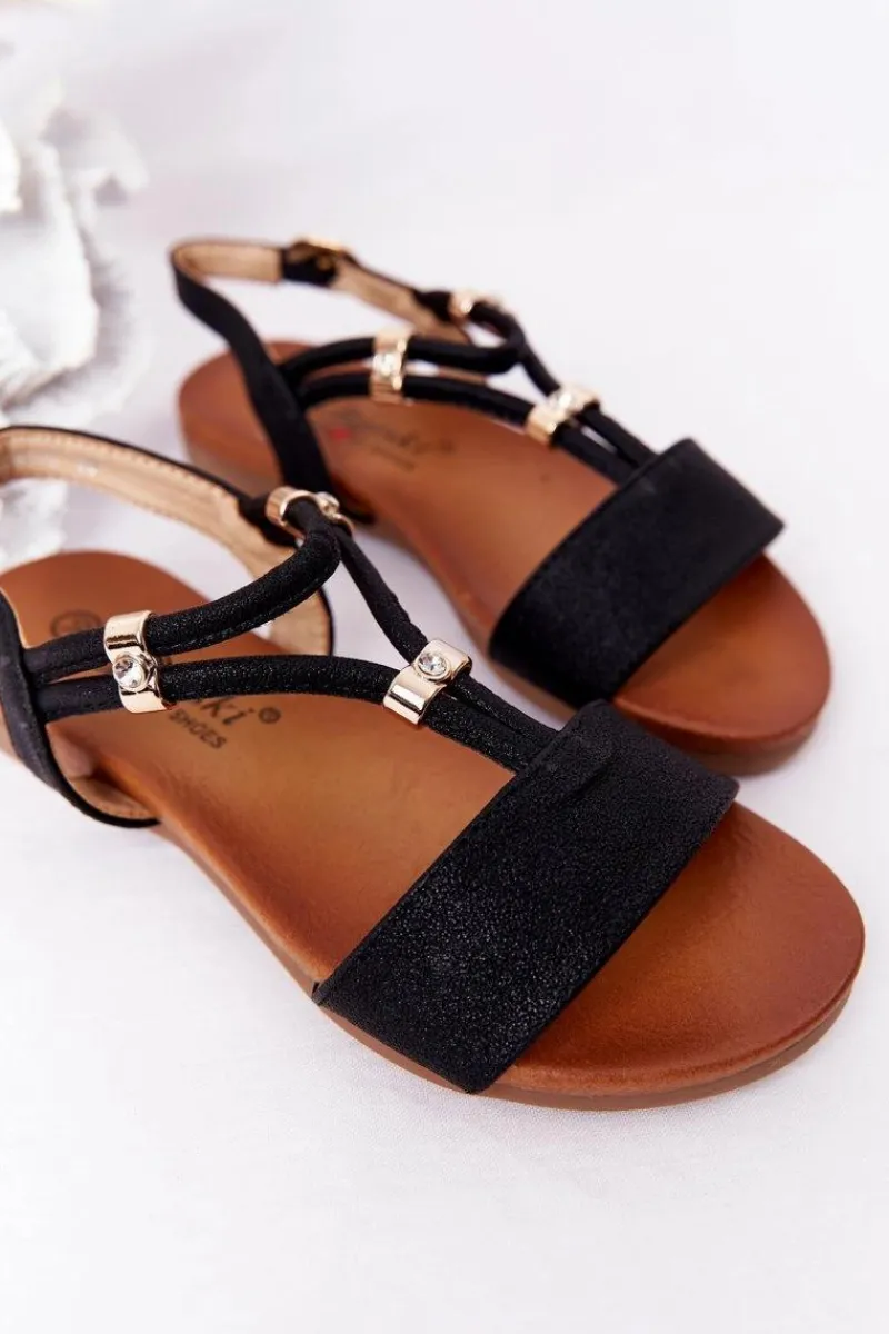 Dziewczęce>Damskie buty S.Barski Dziecięce Sandały S.Barski Comfort Czarne