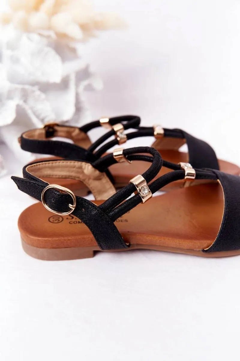 Dziewczęce>Damskie buty S.Barski Dziecięce Sandały S.Barski Comfort Czarne