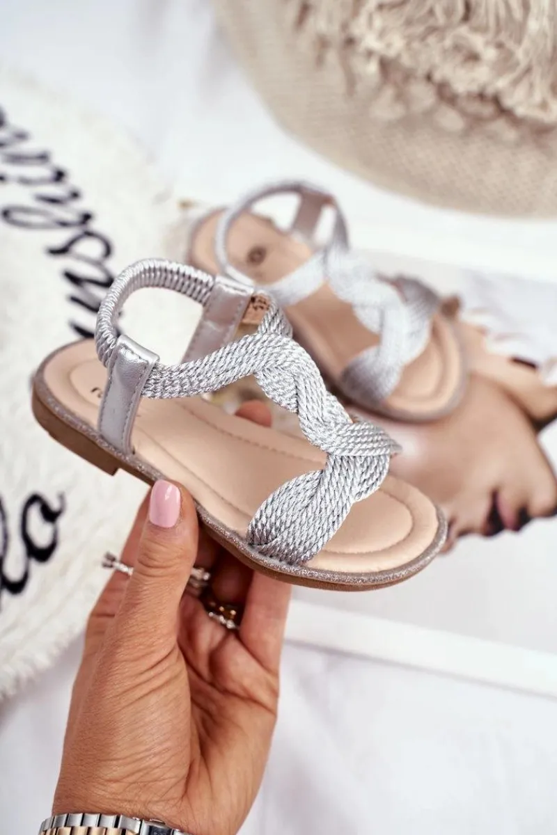 Hot Dziecięce Sandały Srebrne Lamado Dzieci Dziewczęce