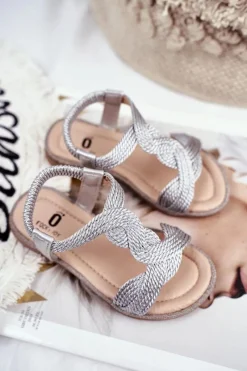 Hot Dziecięce Sandały Srebrne Lamado Dzieci Dziewczęce