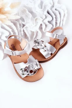 Online Boto Dziecięce Sandały Z Łańcuchem Srebrne Buffy