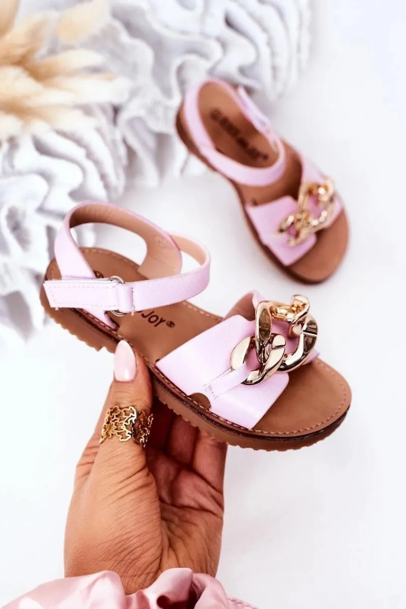 Clearance Dziecięce Sandały Z Łańcuchem Fioletowe Buffy Dzieci Dziewczęce