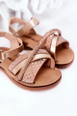 Discount Boto Dziecięce Sandały Z Cekinami Złote Becky