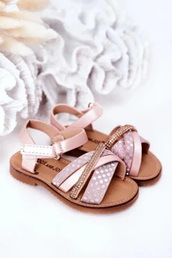 Dziecięce Sandały Z Cekinami Różowe Becky Dzieci Dziewczęce