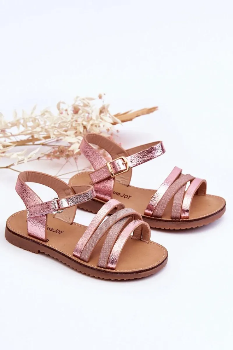 Dziewczęce>Boto Dziecięce Sandały Z Paseczkami Różowe Isla Różowy