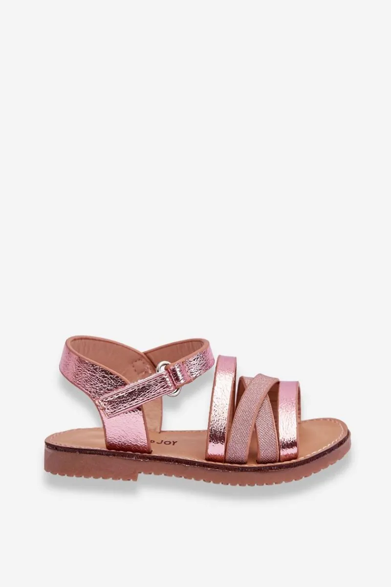 Dziewczęce>Boto Dziecięce Sandały Z Paseczkami Różowe Isla Różowy