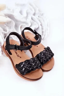 Sale Boto Dziecięce Sandały Z Plecionką Czarne Bailly Czarny