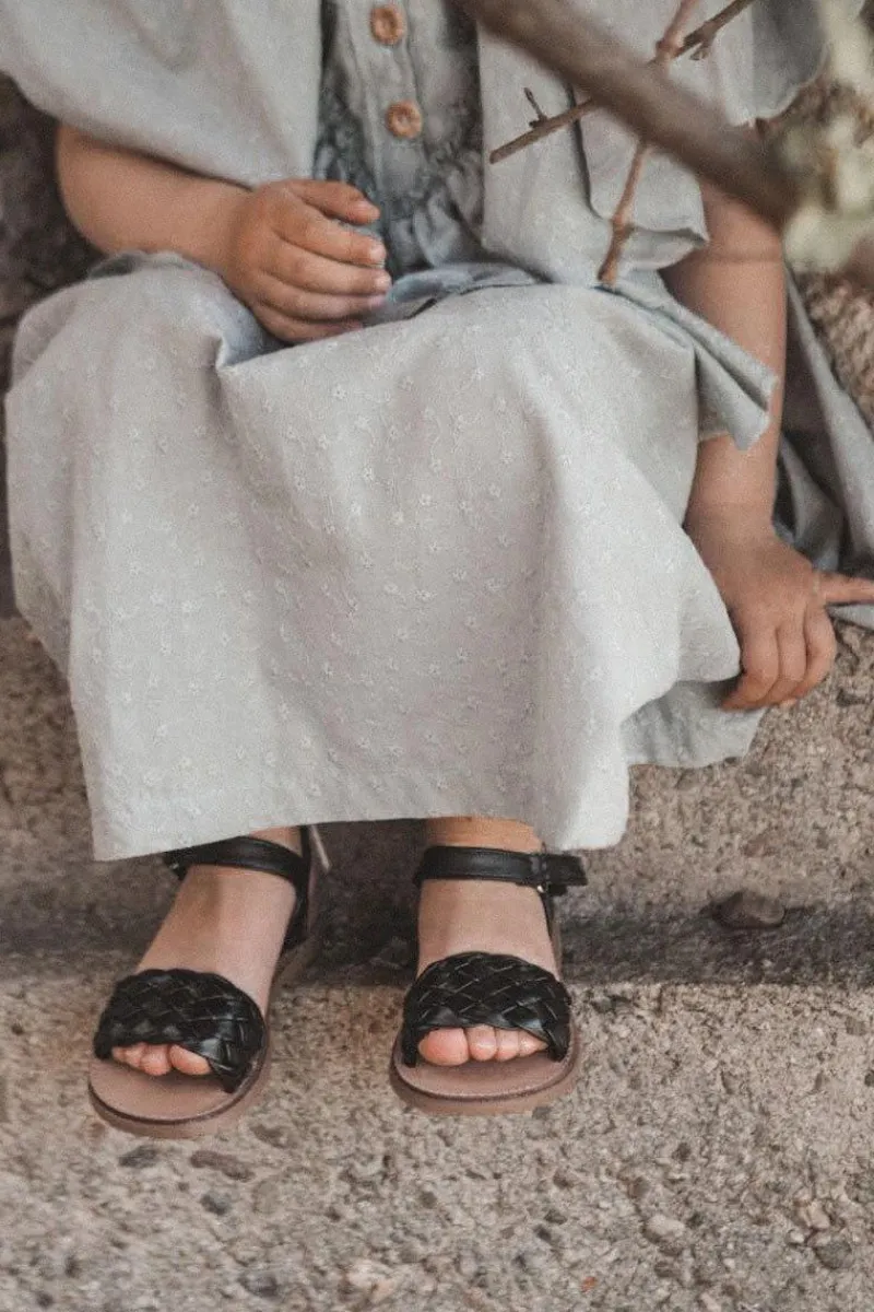 Sale Boto Dziecięce Sandały Z Plecionką Czarne Bailly Czarny