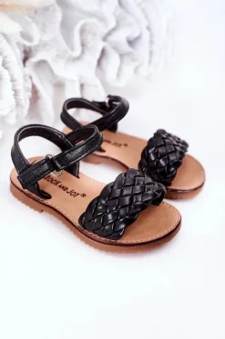 Sale Boto Dziecięce Sandały Z Plecionką Czarne Bailly Czarny