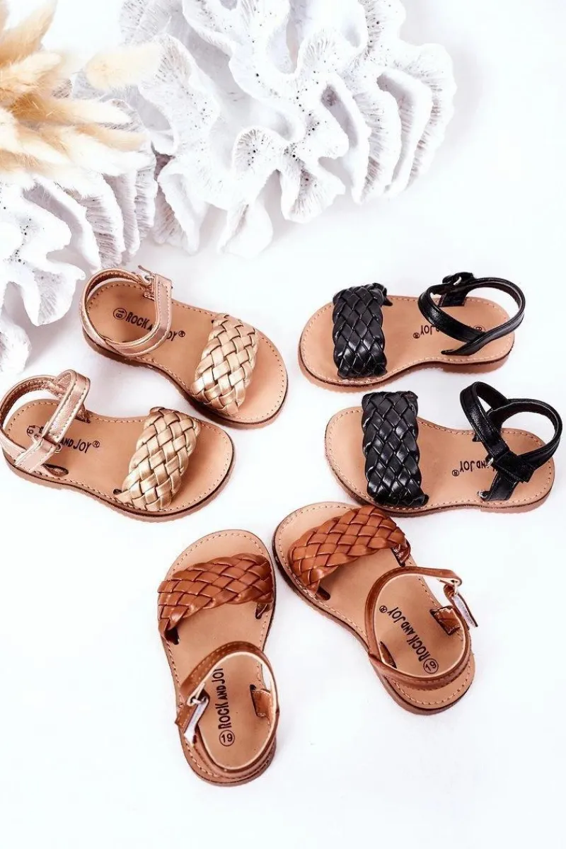 Sale Boto Dziecięce Sandały Z Plecionką Czarne Bailly Czarny