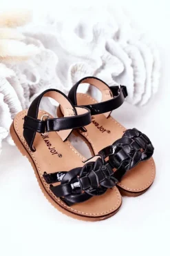 Dziewczęce>Boto Dziecięce Sandały Z Wężowym Wzorem Czarne Baxlee Czarny