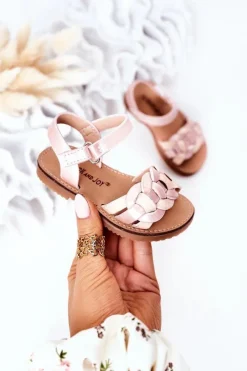 Discount Dziecięce Sandały Z Wężowym Wzorem Różowe Baxlee Dzieci Dziewczęce